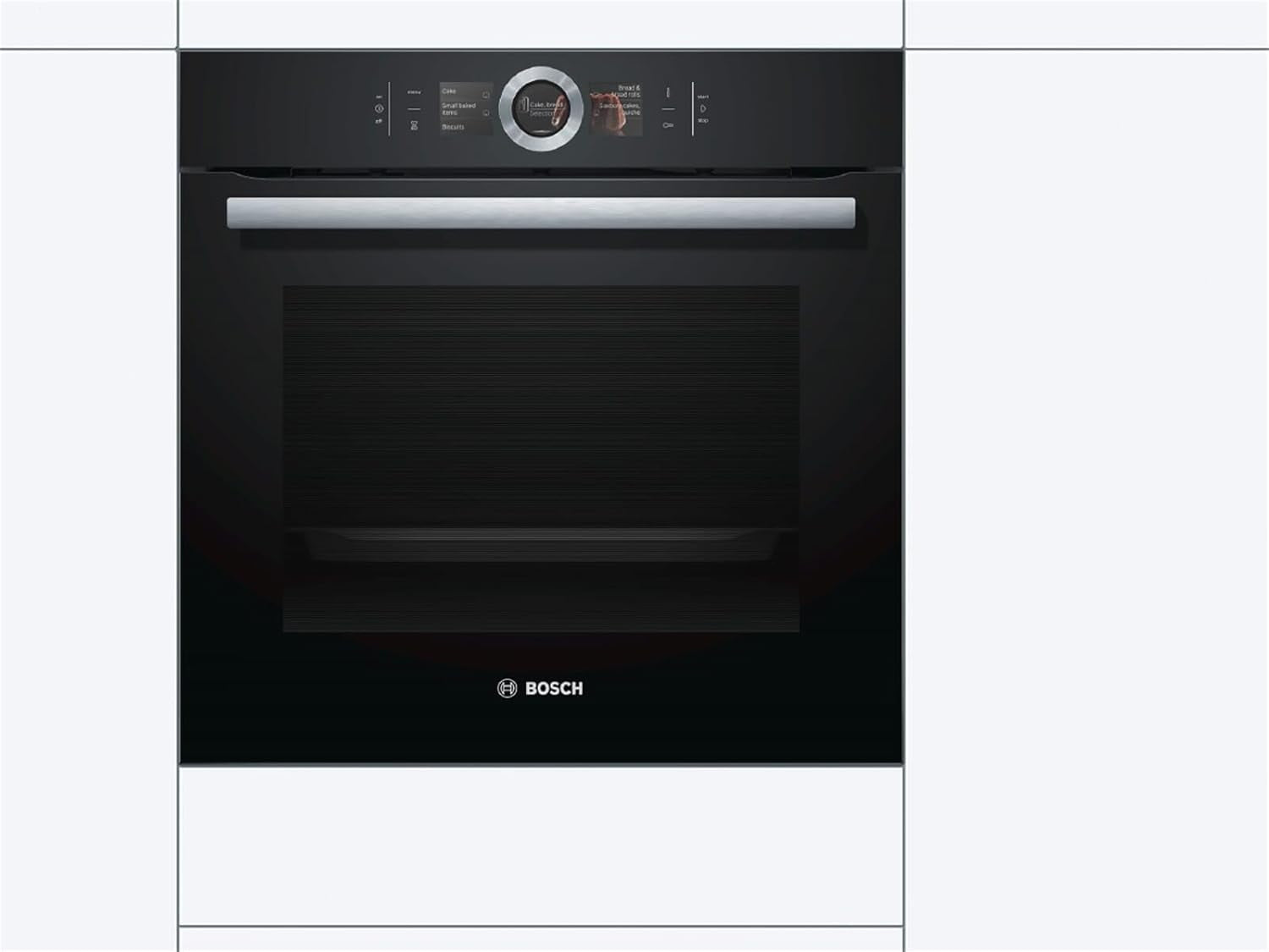 HBG676EB6 Serie 8 Four Électrique / A+ / 71 L / Gril Grande Surface / Plateau / Niveau De Pizza / Perfectroast & Perfectbake / Acier Inoxydable Noir