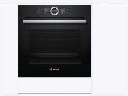 HBG676EB6 Serie 8 Four Électrique / A+ / 71 L / Gril Grande Surface / Plateau / Niveau De Pizza / Perfectroast & Perfectbake / Acier Inoxydable Noir