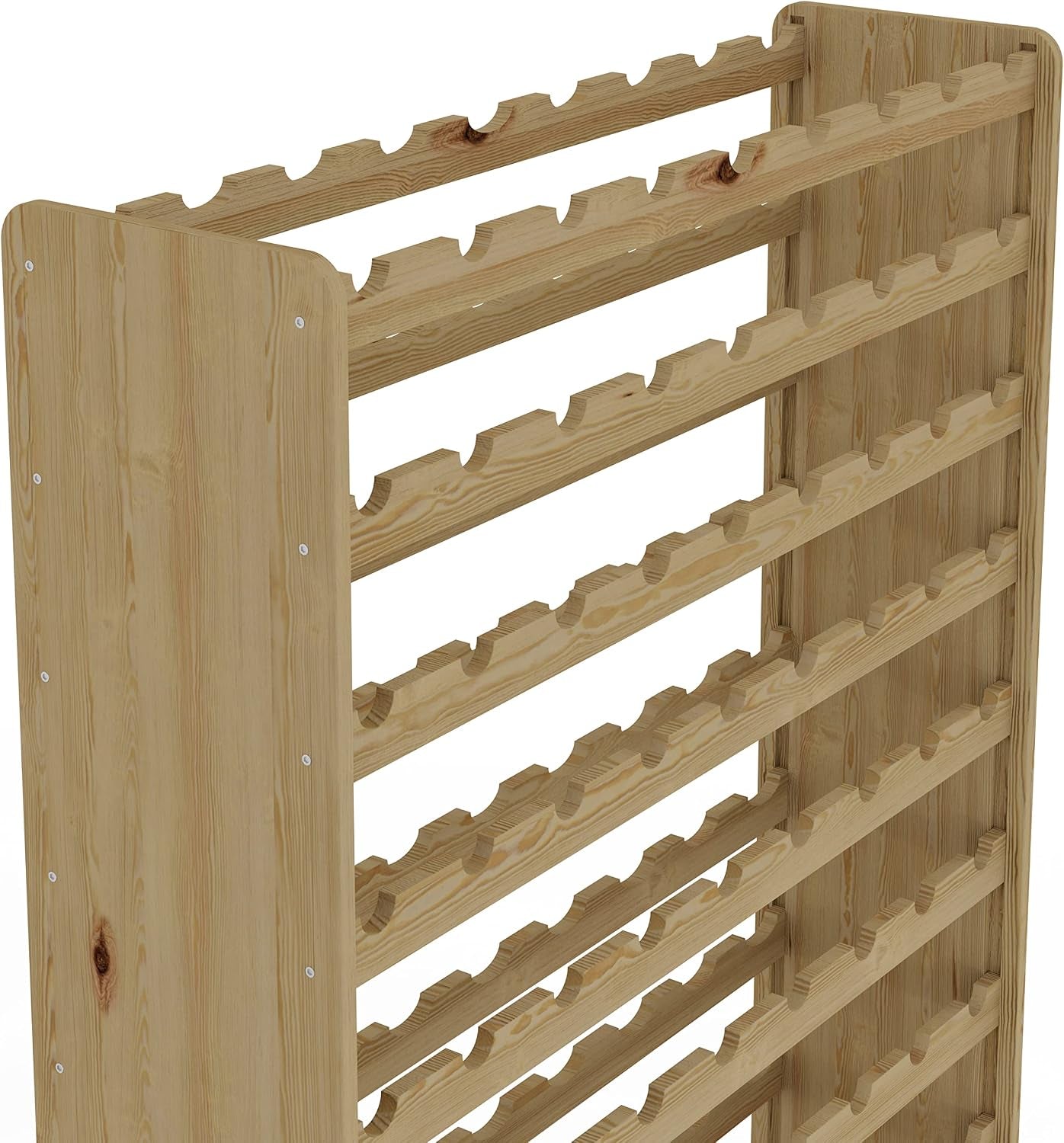 Série RW Étagère À Vin En Bois Pour Bouteilles, Anthracite, Marron, Naturel, RW-3, 13-15 Couchés, Pour 91-135 Bouteilles, Vin, Porte-Bouteilles (Naturel, RW-3-135, 198 X 92 X 26,5, Pour 135