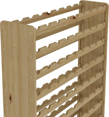 Série RW Étagère À Vin En Bois Pour Bouteilles, Anthracite, Marron, Naturel, RW-3, 13-15 Couchés, Pour 91-135 Bouteilles, Vin, Porte-Bouteilles (Naturel, RW-3-135, 198 X 92 X 26,5, Pour 135