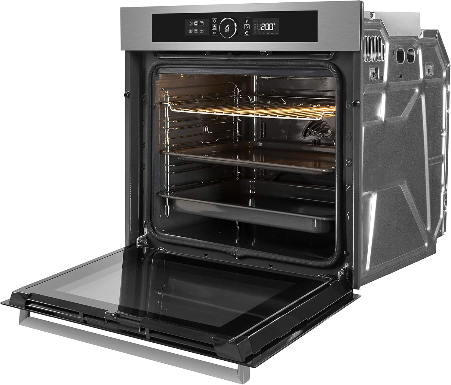 Whirlpool AKZ9635IX Four Encastrable - Multifonction, Chaleur Tournante Ou Pulsée, 73L, Porte Froide (4 Vitres), Inox, Noir, Classe A+