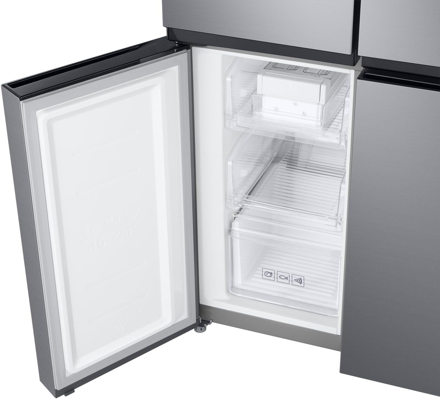 Réfrigérateur Quatre Portes Slim RF48A400EM9/EF, Total No Frost, Twin Cooling Plus, Moteur Digital Inverter Garanti 20 Ans, 488 L, Lxaxp: 83,3 X 179,3 X 74 Cm, Inox