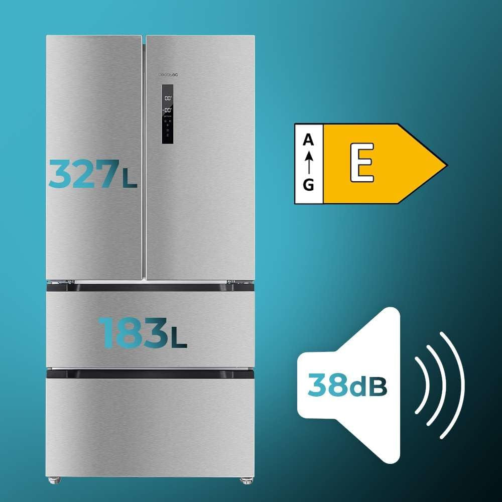 Refrigerator French Door Stainless Steel 510 L Bolero Coolmarket FD 510 Inox E. 183 Cm High, 84 Cm Wide, Motor Inverter Plus, Fast Cooling and Fast Freezing, Multiairflow, Total Nofrost