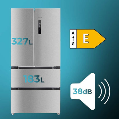 Refrigerator French Door Stainless Steel 510 L Bolero Coolmarket FD 510 Inox E. 183 Cm High, 84 Cm Wide, Motor Inverter Plus, Fast Cooling and Fast Freezing, Multiairflow, Total Nofrost
