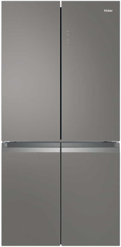 HTF-540DGG7 Réfrigérateur Combiné - Pose Libre, 528L, 4 Portes, Humidity Zone, Total No Frost Air Surround, My Zone Plus, Gris, Classe F