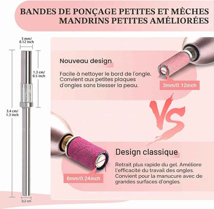 Ponceuse À Ongles, 100Pcs Mini Bands,For Acrylic Nail Gel Removal, Plastic Polishing Manicure,Petites Planches À Polir Les Ongles #240 Rose