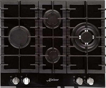 KCG 6394 Turbo, Plaque De Cuisson Au Gaz 60 Cm, Verre Noir Exclusif - Autonome - Plaque De Cuisson - 4 Brûleurs De Haute Qualité -3,8 Kw - Brûleur WOK - Gaz Naturel Et Propane Possible