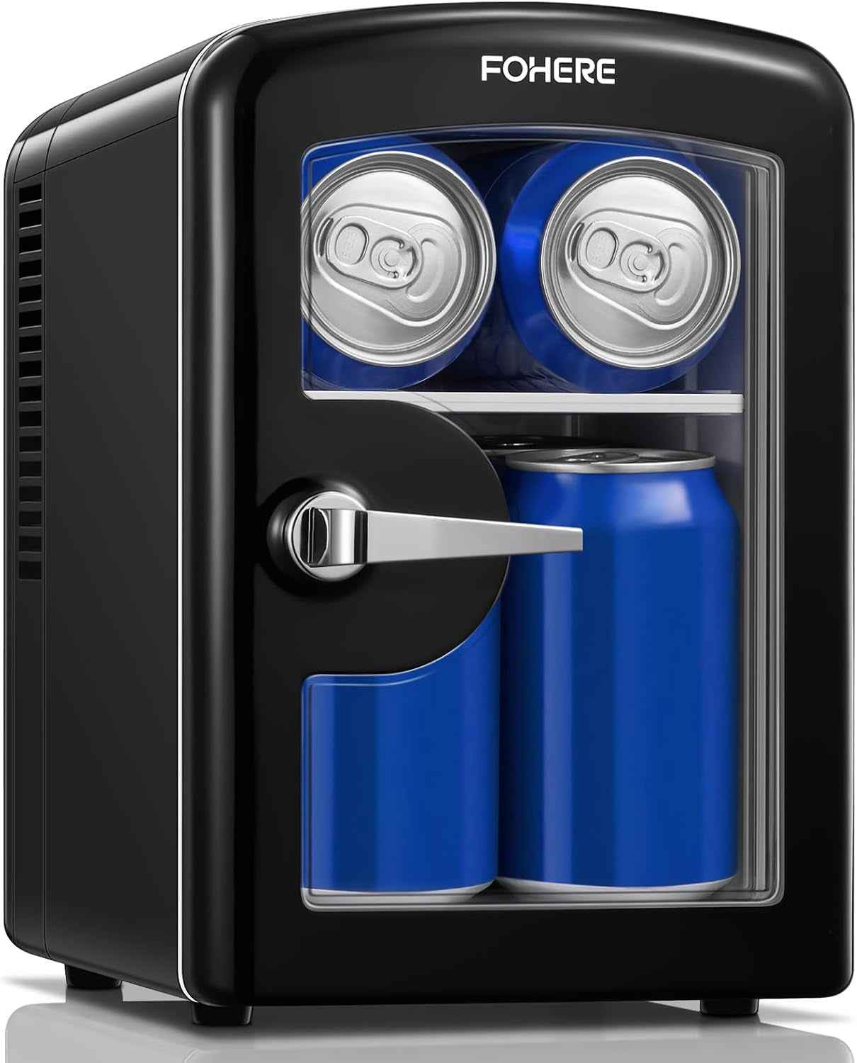 Mini Frigo De Chambre Capacité De 4L, 6 Canettes 355Ml, Réfrigérateur Voiture 12V 220V Silencieux Petit Frigo Cosmetique, Fonction Chaud/Froid, Pour Domestique Voiture, Noir