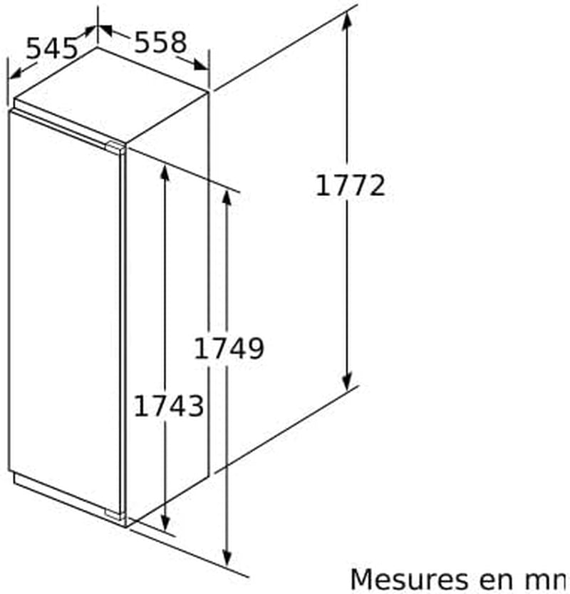KIL82AFF0 Série 6 Réfrigérateur Encastrable Avec Congélateur/F/Hauteur De Niche 177,5 Cm / 222 Kwh/An/Réfrigérateur 252 L/Congélateur 34 L/Vitafresh Plus/Varioshelf