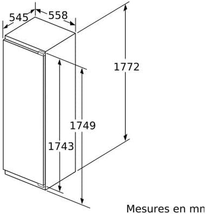KIL82AFF0 Série 6 Réfrigérateur Encastrable Avec Congélateur/F/Hauteur De Niche 177,5 Cm / 222 Kwh/An/Réfrigérateur 252 L/Congélateur 34 L/Vitafresh Plus/Varioshelf