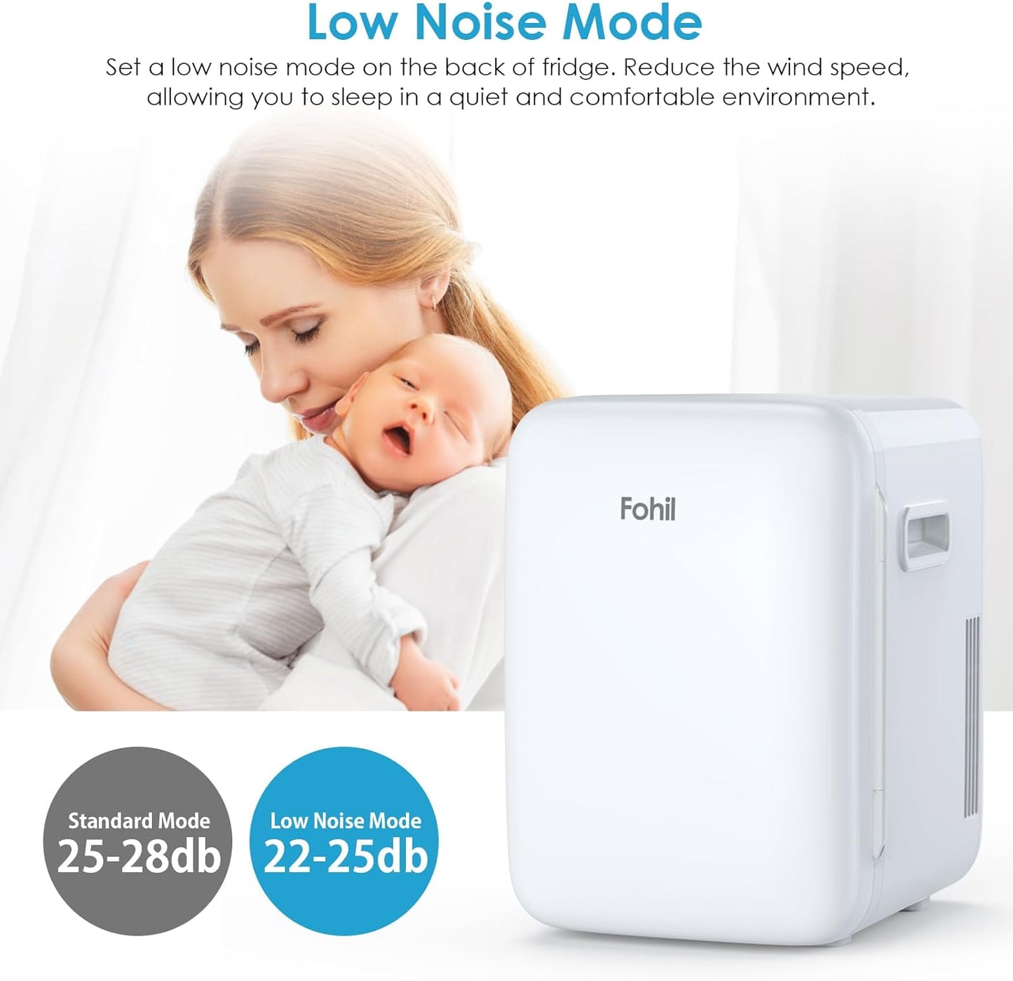 Mini Frigo De Chambre, Mini Réfrigérateur, 10L Petit Frigo, Refrigerateur Aliments, Boissons, Silencieux, Pour Cosmetique, Camping, AC/DC Frigo Voiture Portable Fonction Chaud/Froid