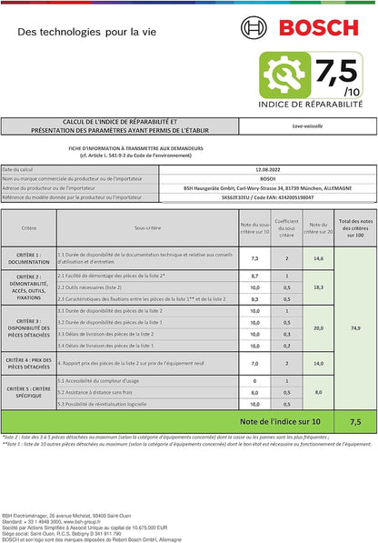 SKS62E32EU - Série 4 - Mini Lave-Vaisselle Pose-Libre - 55 Cm - 6 Couverts - 6 Programmes - Moteur Ecosilence Drive - Blanc
