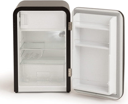 / RETRO FRIDGE 83.5 ROSE Gold/Réfrigérateur Noir Avec Poignée or Rose/Pratique Et Fonctionnel, Matériaux Résistants
