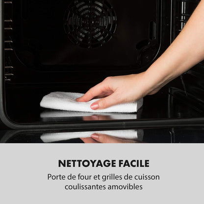 Kalahari - Four Encastrable, Électrique, Volume 68L, Classe D'Efficacité Énergétique A, 59,5 Cm, Plage De Température : 50-250°C, 7 Fonctions, 5 Inserts, Sécurité Enfant - Noir Cosmos