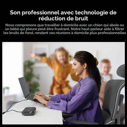 A05U Haut-Parleur Et Microphone USB De Conférence, Prise De Voix 360°Anti-Bruit,Plug&Play, Enceinte Portable Pour Bureau À Domicile/Oordinateur Portable/Réunion,Compatible Avec Zoom/Teams/Skype