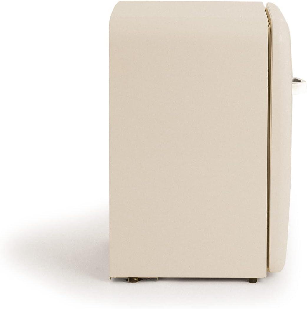 / RETRO FRIDGE 83.5 Marble/Réfrigérateur Blanc Cassé Avec Poignée Marbre/Pratique Et Fonctionnel, Matériaux Résistants