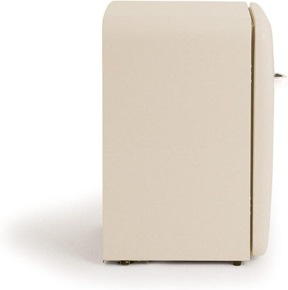 / RETRO FRIDGE 83.5 Marble/Réfrigérateur Blanc Cassé Avec Poignée Marbre/Pratique Et Fonctionnel, Matériaux Résistants