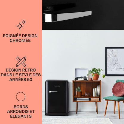 Mini Frigo De Chambre Pour Boissons, Petit Frigo Silencieux, Design Vintage, Mini Bar Intérieur, Bières, Petit Refrigerateur Camping, Bureau, Dégivrage Manuel, Frigo Cosmetique, 0-10°C, 70L