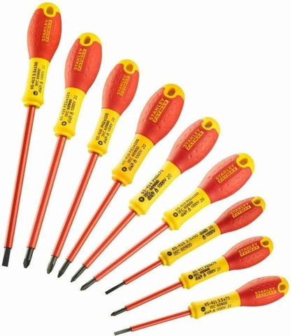 Juego De Destornilladores De Electricista Aislados FATMAX® De 10 Piezas Plana/Pozidrivee/Phillips Pour Pros Et Bricoleurs, Fixation Fiable, Norme Technique