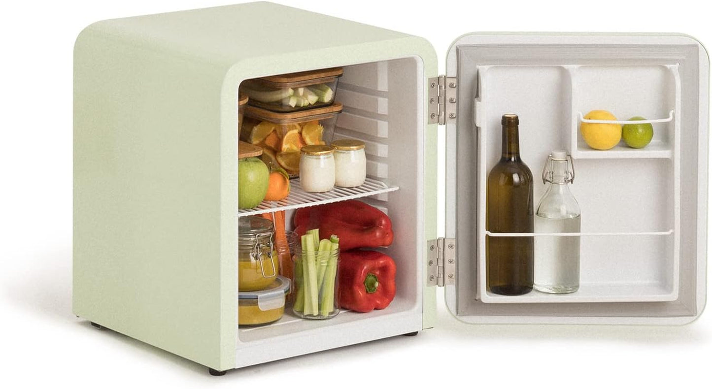 / RETRO FRIDGE 50 Silver/Réfrigérateur Vert Avec Poignée Argent/Pratique Et Fonctionnel, Matériaux Résistants
