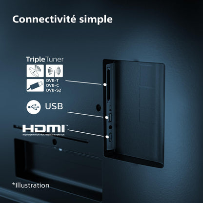 Philips 50PUS7609 Smart TV LED 4K - Écran 50 Pouces Avec Plate-Forme Pixel Precise Ultra HD Titan OS Et Son Dolby Atmos, Fonctionne Avec Alexa Et L’Assistant Vocal Google - Gris Anthracite
