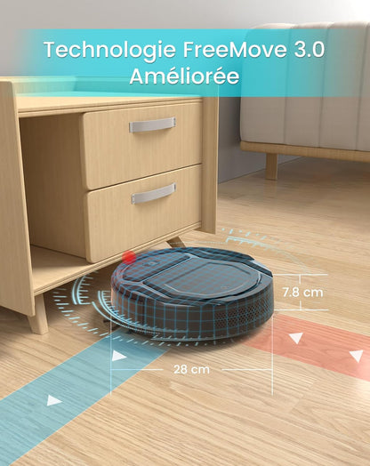 Aspirateur Robot, Robot Aspirateur Mince Silencieux Connecté Avec Wifi/Bluetooth/Alexa/App, 6 Modes De Nettoyage, Auto-Charge, 120Min D'Autonomie, Idéal Pour Poils D'Animaux Sols Durs, M210P