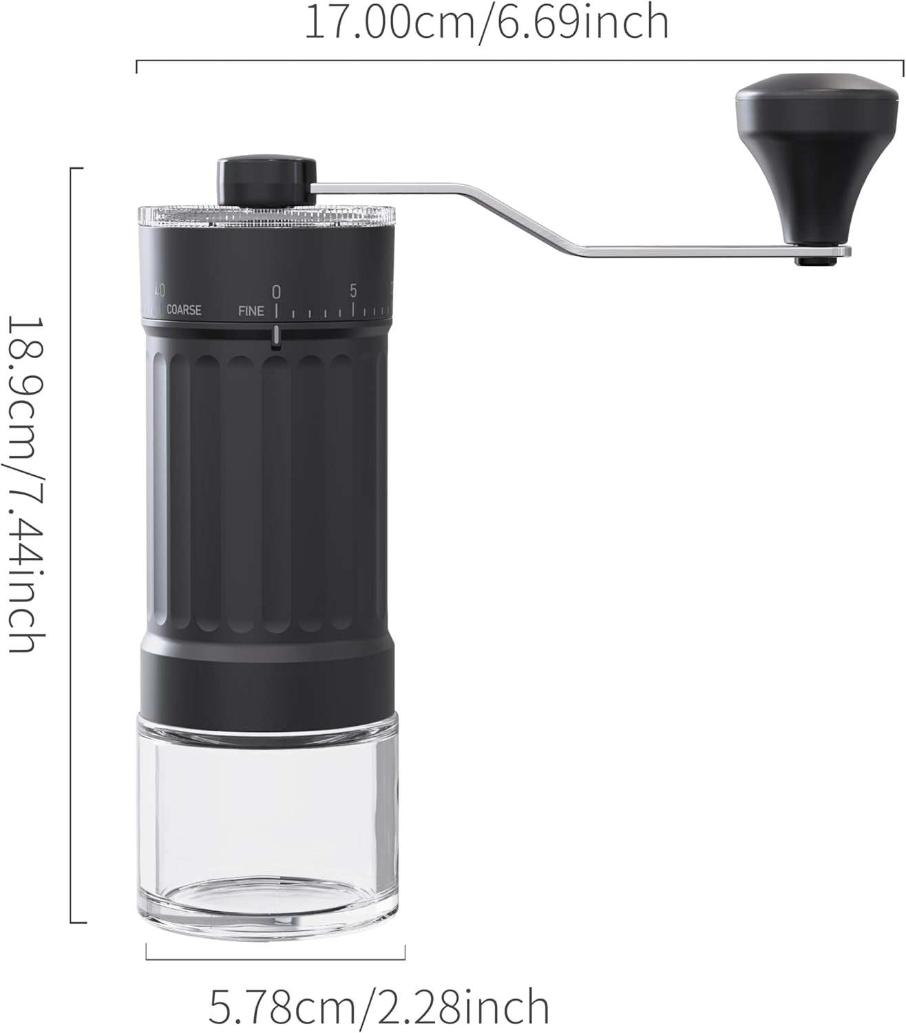 Moulin À Café Manuel Extérieur Réglable Avec Mécanisme Conique De Haute Précision En Céramique, Réglage À 40 Niveaux, Adapté Pour Aeropress, Pour over Et Moka.