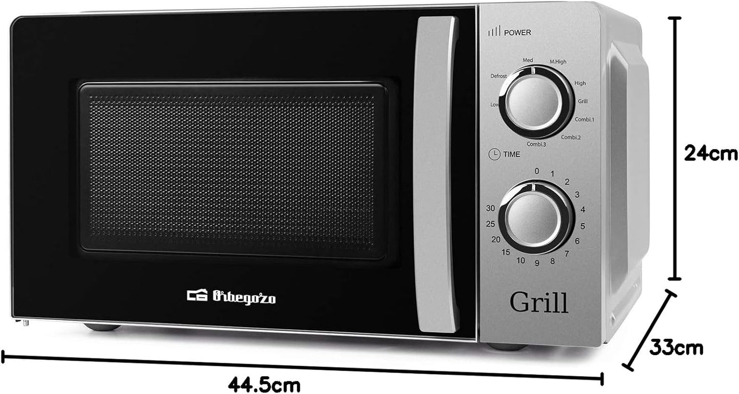 Mig 2138 - Four À Micro-Ondes Avec Grill, 20 L De Capacité, 5 Niveaux De Fonctionnement Et 3 Fonctions Combinées, Minuterie Jusqu’À 30 Min, 700 À 900 W