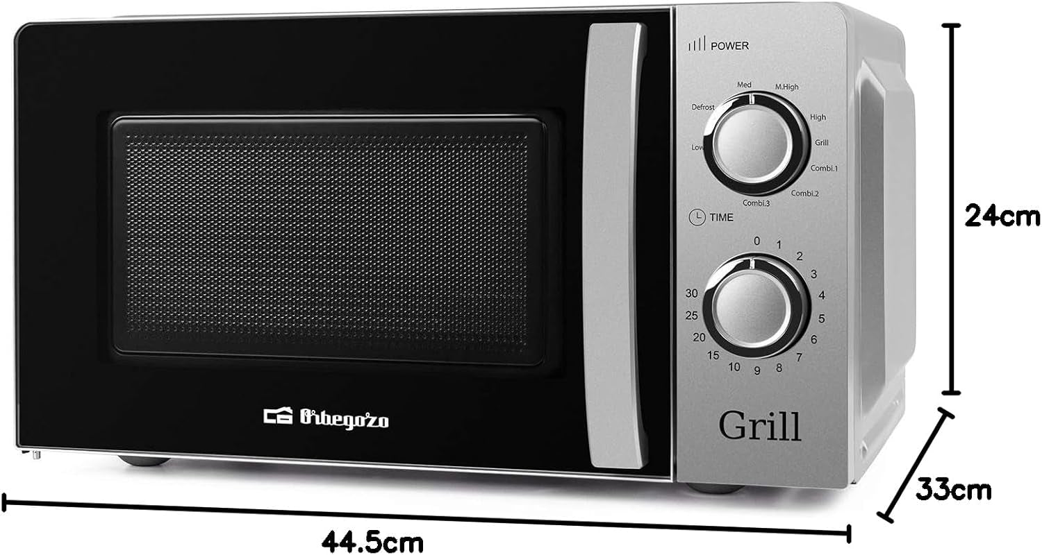 Mig 2138 - Four À Micro-Ondes Avec Grill, 20 L De Capacité, 5 Niveaux De Fonctionnement Et 3 Fonctions Combinées, Minuterie Jusqu’À 30 Min, 700 À 900 W