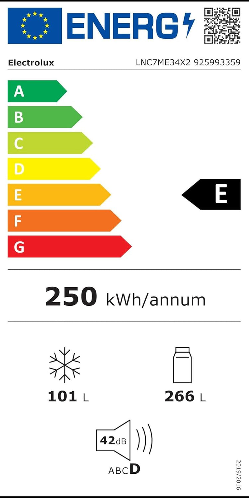 Twintech® Total No Frost 201 Cm LNC7ME34X2