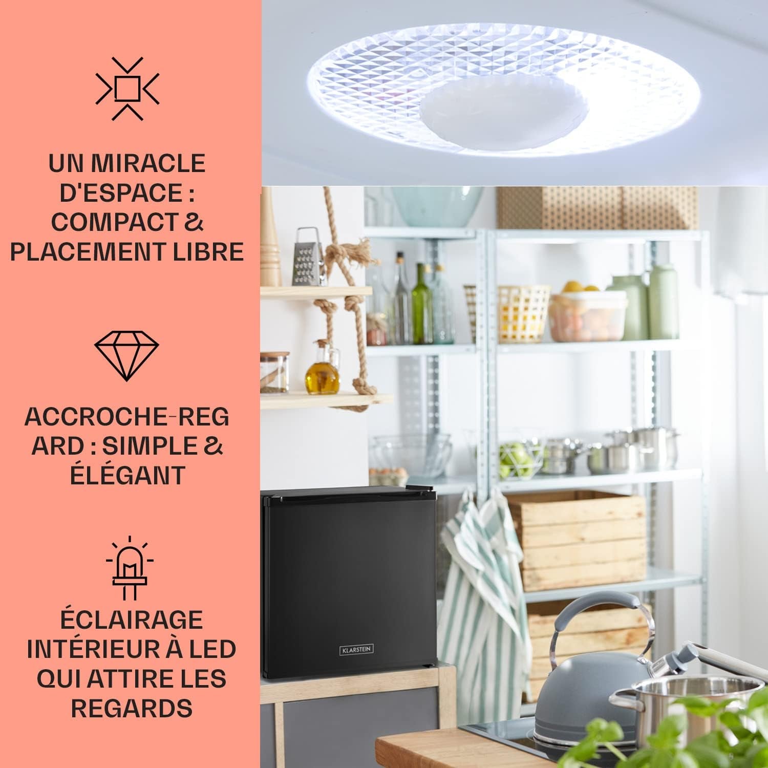 Mini Frigo De Chambre De 13L Pour Snacks Et Boissons, Petit Frigo Top Silencieux, Mini Bar, Petit Réfrigérateur Camping, Mini Frigo Cosmetique, Refrigerateur Avec Étagères Réglables, 5-15°C