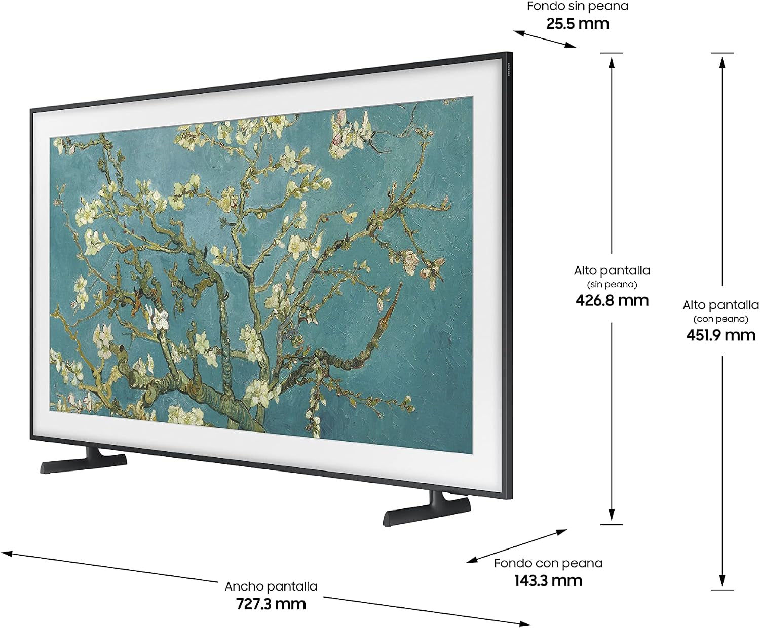 TV the Frame 2023 32 Pouces QLED TQ32LS03C, Écran Full HD Sans Reflets, Téléviseur Cadre Photo, Smart TV, Accès Art Store, Technologies OTS Lite Et Q-Symphony, Accroche Murale Et Pieds Inclus