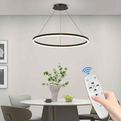 60Cm Luminaires Suspendus Pour Table À Manger Ronde, Lustre À Gradation De 10% À 100% Lampe Pendante De Cuisine LED 3000K/4500K/6500K Luminaire Suspendu Réglable En Hauteur Pour L'Île