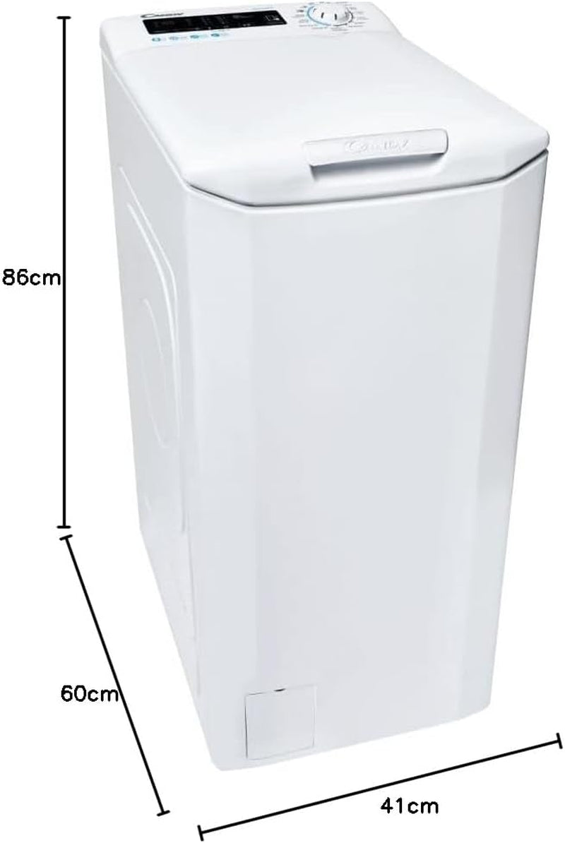 Smart CSTG 28TE/1-11 Machine À Laver À Charge Par Le Haut, 8 Kg, 1200 Tours, 17 Programmes, Connectivité NFC, 41 X 60 X 86 Cm, Classe F, Blanc