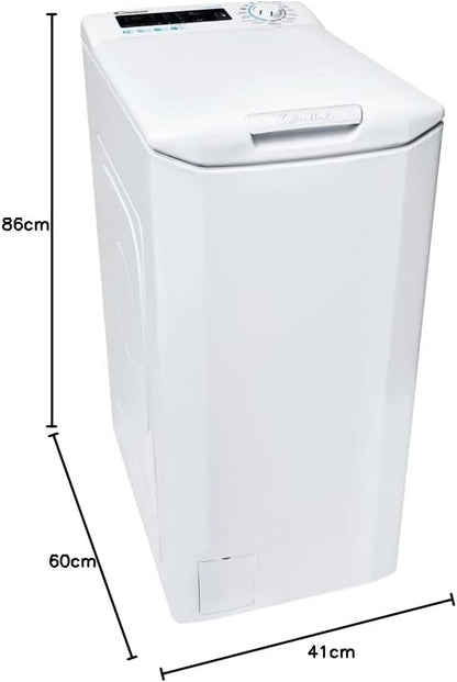 Smart CSTG 28TE/1-11 Machine À Laver À Charge Par Le Haut, 8 Kg, 1200 Tours, 17 Programmes, Connectivité NFC, 41 X 60 X 86 Cm, Classe F, Blanc