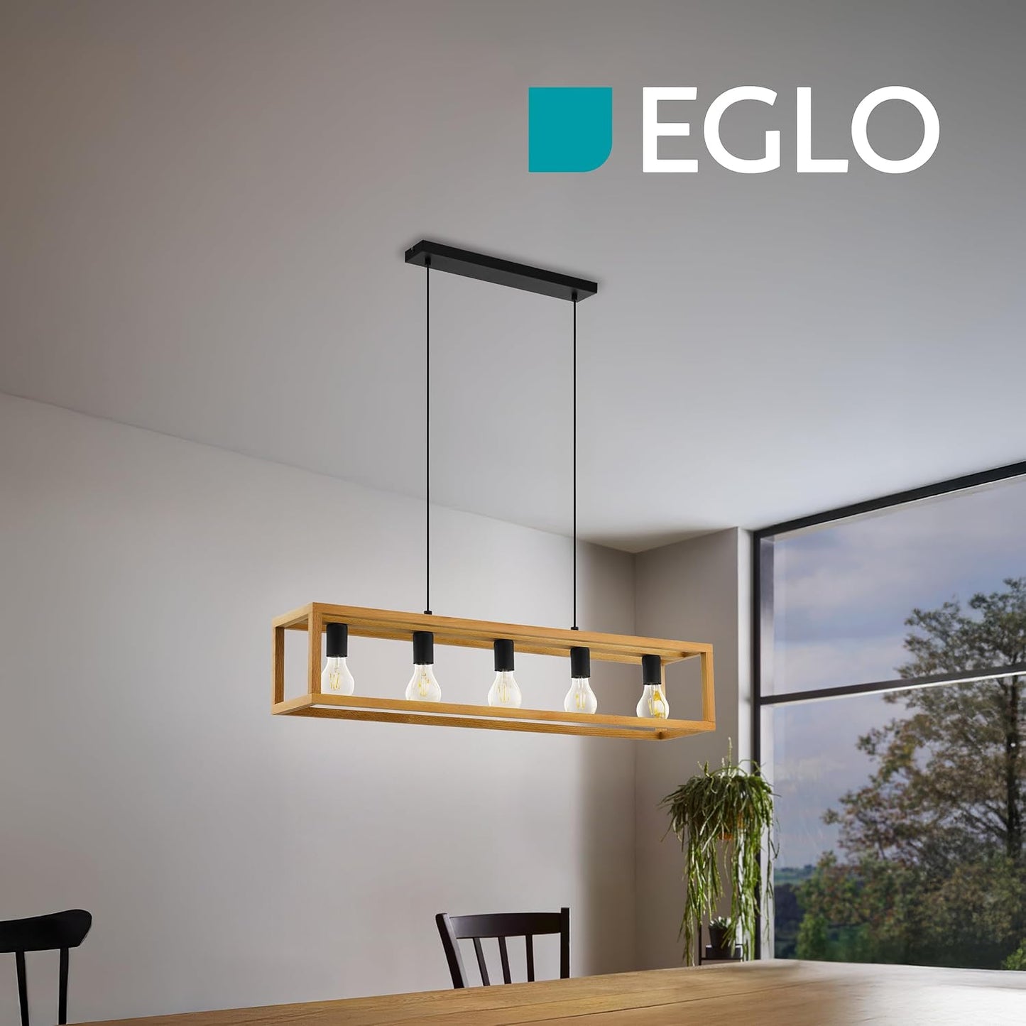 Suspension Luminaire Blackcrown, Plafonnier Suspendu Vintage Pour | Salle À Manger, 3 Lampes, Lustre Salon Au Design Nature, Bois Clair, Douille E27, 100 Cm