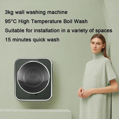 GEJLELDS Mini Machine À Laver, Machine À Laver Murale Automatique Et Sèche-Linge, Petit Lave-Linge Domestique Compact Portable De 3 Kg, Lavage Autoportant Facile À Utiliser Peu Encombrant,A