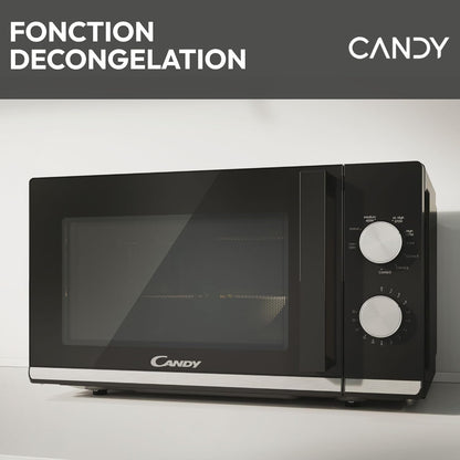 Moderna CMG20TNMB Four Micro-Ondes 700 W 20L , Fonction Gril, Fonction Décongélation, 20 Litres, Plateau Tournant 24,5Cm, Noir & Silver