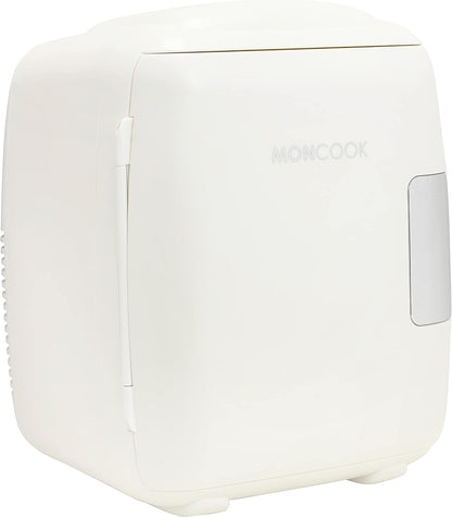 MONCOOK Mini Réfrigérateur - Mini Réfrigérateurs Portables Pour Les Soins De La Peau, La Médecine, La Nourriture Et Les Boissons - Fonction De Refroidissement Et De Réchauffement - 9L - Mono Blanc