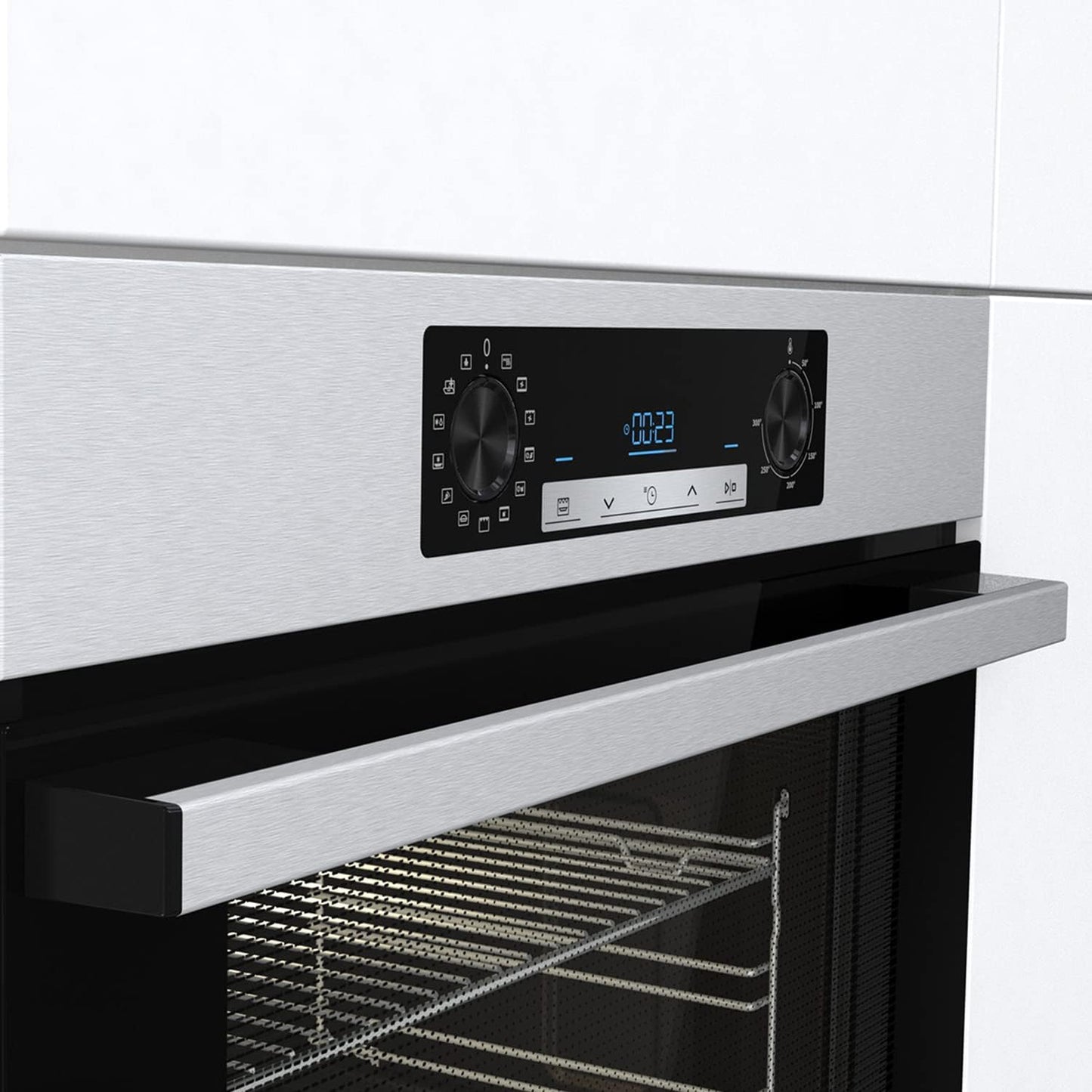 Hisense BSA65226AX, Four Multifonction Thermoventilé Avec Addition De Vapeur, Cavité XXL 77L, Nettoyage D'Eau Clean, 13 Fonctions De Cuisson, 3 Fonctions Vapeur, Fonction Pizza 300 °C, Cuisson Airfry