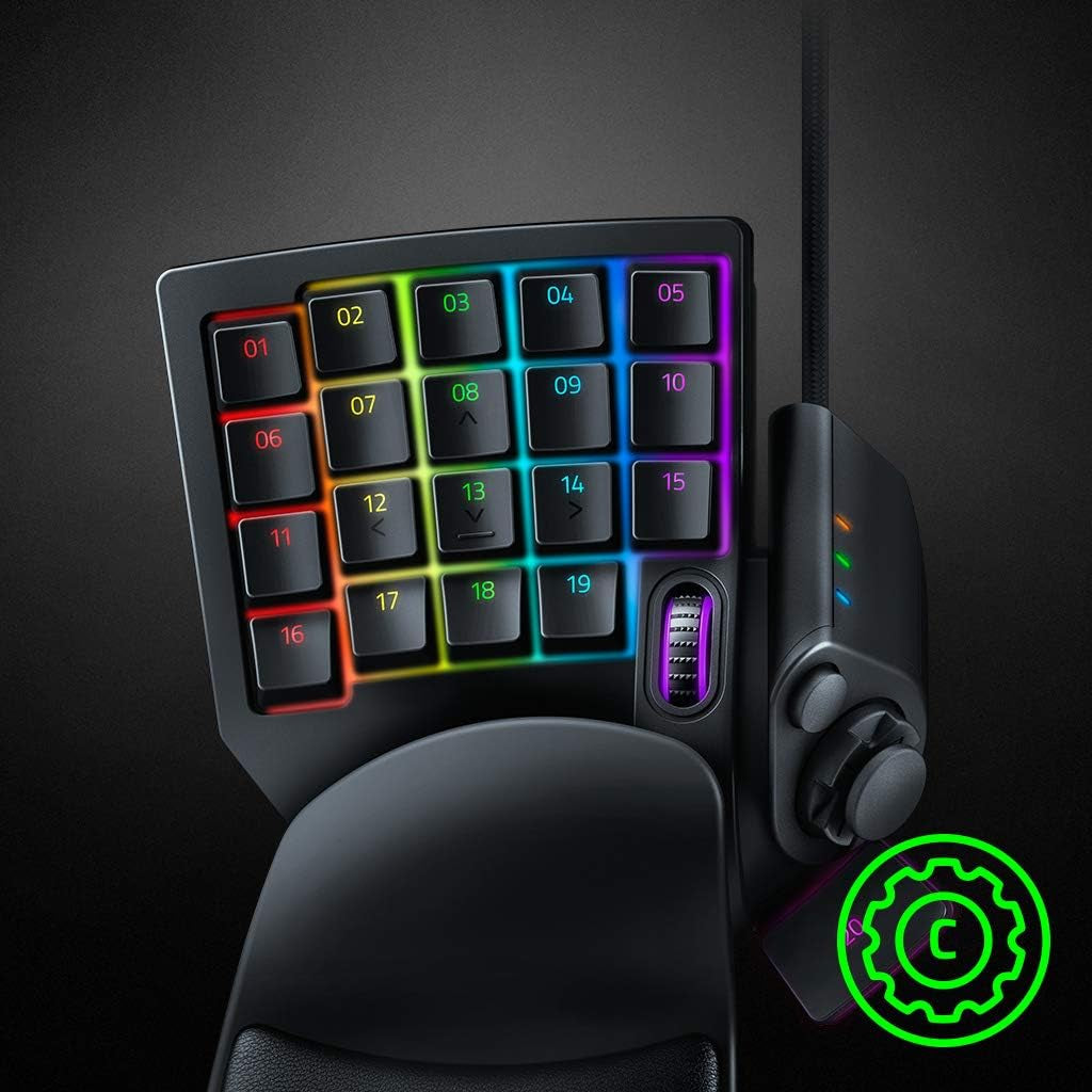 Razer Tartarus V2 - Pavé Numérique Gamer (32 Touches Entièrement Programmables, Forme Ergonomique Avec Paume Détachable, Fonctionnalité Hypershift, Eclairage RGB Chroma) Noir