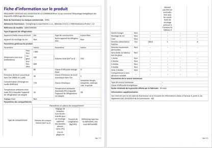 250L Réfrigérateur Autoportant Sans Givre,250L,Congélation À -24℃, Électronique Tactile, Compresseur Avec Garantie De 12 Ans, Distributeur D'Eau, Faible Niveau Sonore De 39 Db, Noir