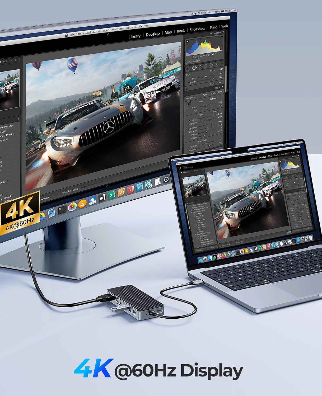 8-En-1 Station D'Accueil USB C Avec Boîtier SSD M.2, Hub USB C Avec SSD M.2 Nvme/Sata, Adaptateur Multiports USB 10Gbps, HDMI 4K@60Hz, 100W PD, SD/TF, Docking Station - OM28P