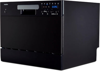 Lave-Vaisselle De Table (Capacité 6 Couverts, 7 Programmes De Nettoyage, Affichage LED, 47 Db, MD37496) Noir