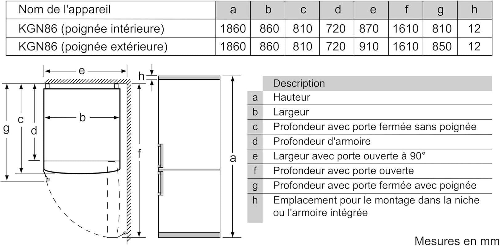 KGN86AIDR- Série 6, Réfrigérateur Combiné Pose-Libre, 186 X 86 Cm, Inox anti Trace De Doigts