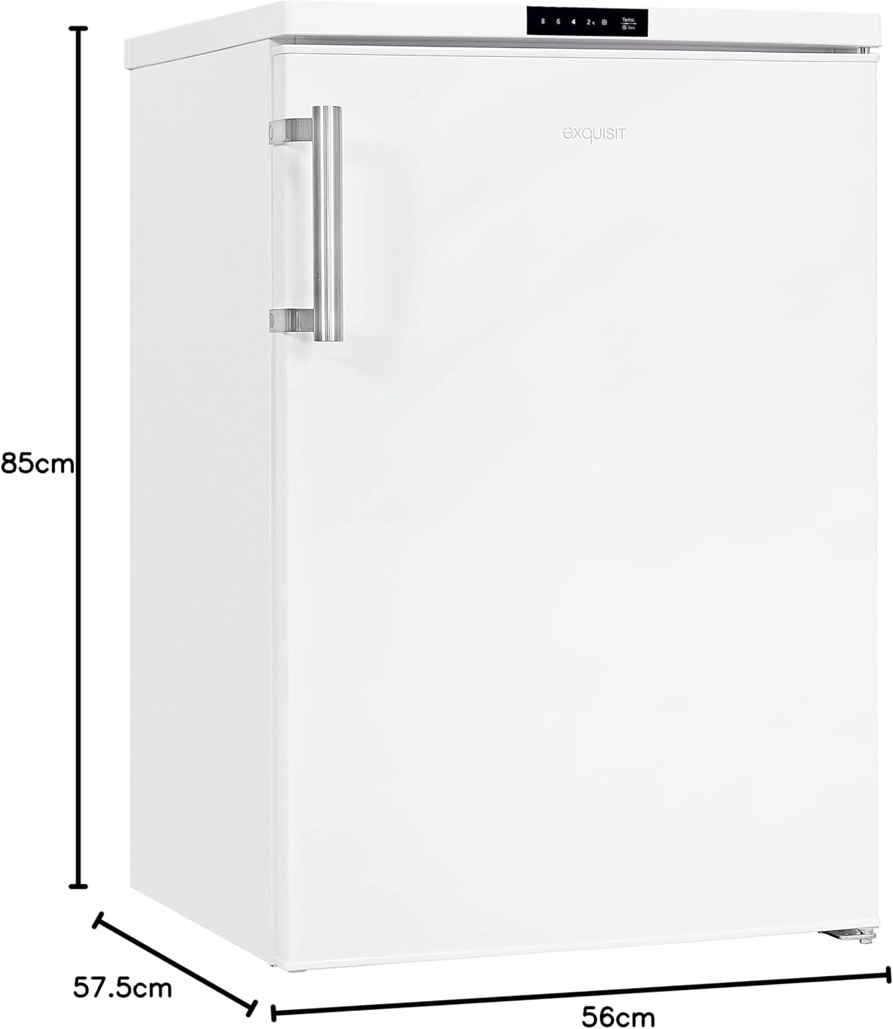 Exquisit KS16-4-HE-010D Standkühlschrank, 56 Cm Breit, 120 L, Temperatureinstellung, Eierablagen, Gemüseschublade, Schnellgefrieren, Weiß