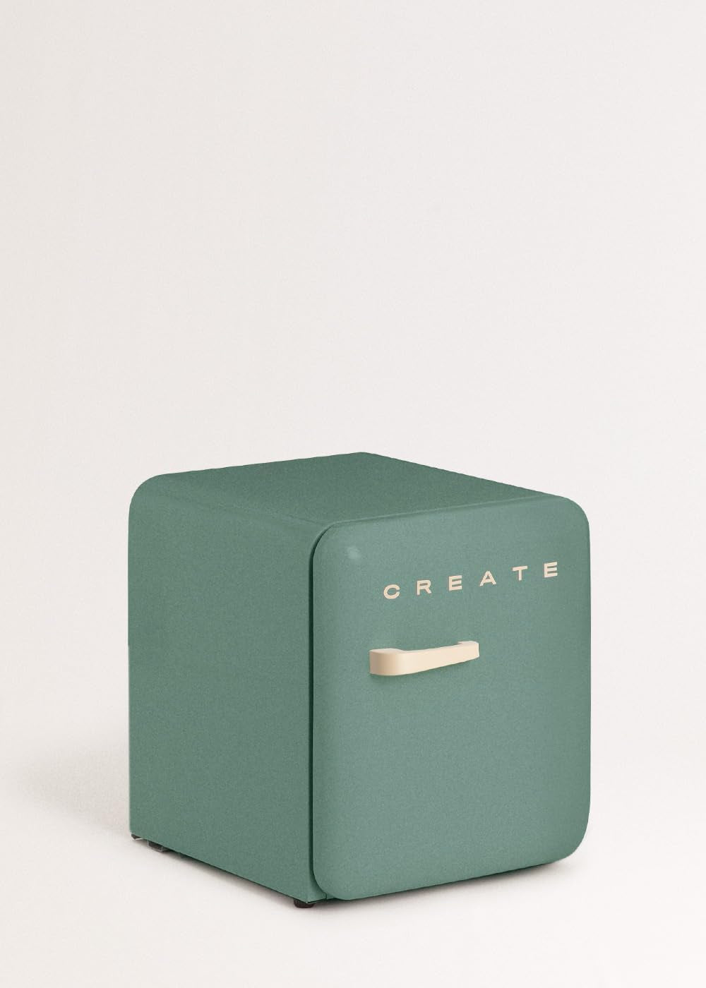 RETRO FRIDGE 50 SAND - Réfrigérateur Vert Sage Maneta Sable / 85 W, Mini Bar, Une Étagère, Design Rétro, 50 Cm, Deux Étagères, Capacité De 48 L, Économie D'Énergie, 50 X 44 X 49,8 Cm