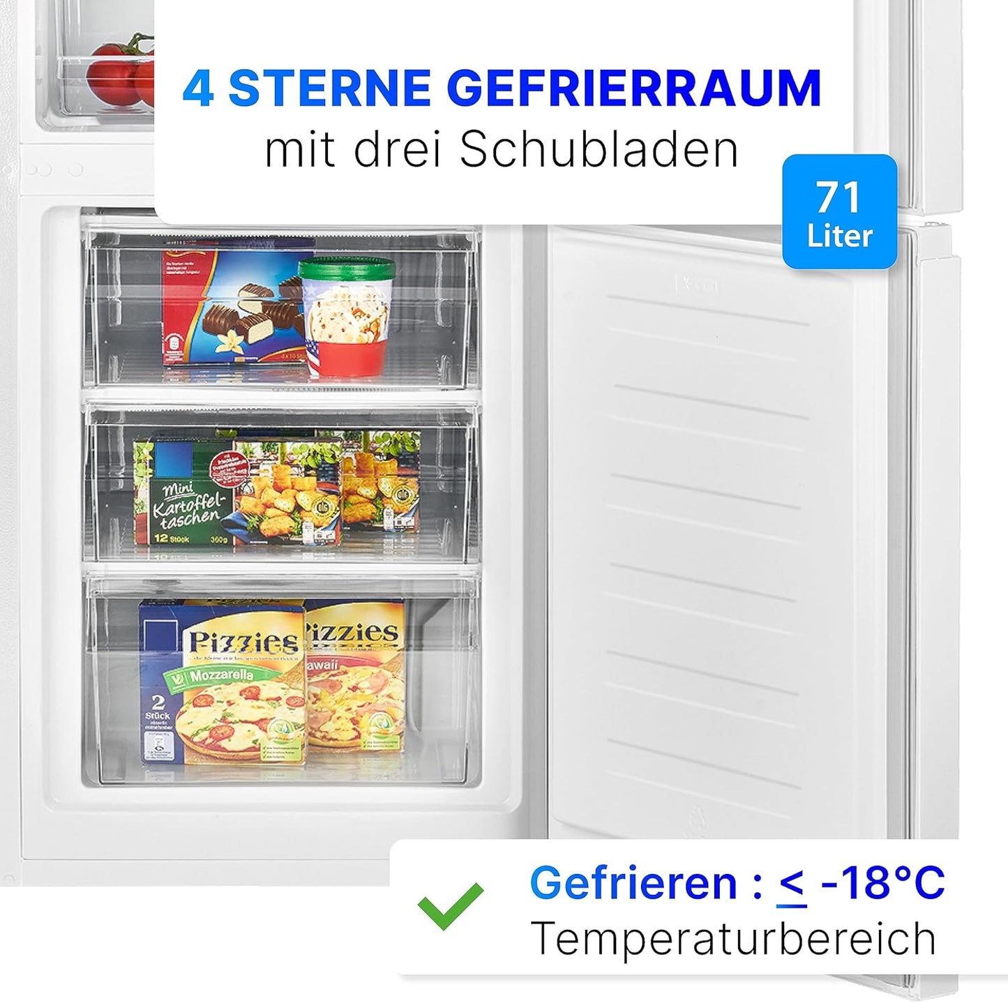 Bomann Réfrigérateur Et Congélateur 269L Blanc Kg184-1-Inox/Blanc, Capacité Nette : 269 Litres, Contrôle De La Température En Continu, Charnières De Porte À Droite, Interchangeables