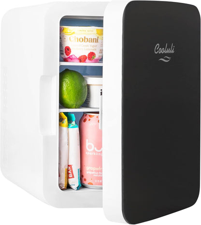 Cooluli Mini Réfrigérateur 10 L Pour Chambre À Coucher, Voiture, Bureau Et Dortoir Universitaire – Refroidisseur Portable Et Réchauffeur 12 V Pour Nourriture, Boissons, Soins De La Peau, Beauté Et