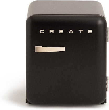 RETRO FRIDGE 50 SAND - Réfrigérateur Noir Poignée Sable / 85 W, Mini Bar, Une Étagère, Design Rétro, 50 Cm, Deux Étagères, Capacité De 48 L, Économie D'Énergie, 50 X 44 X 49,8 Cm